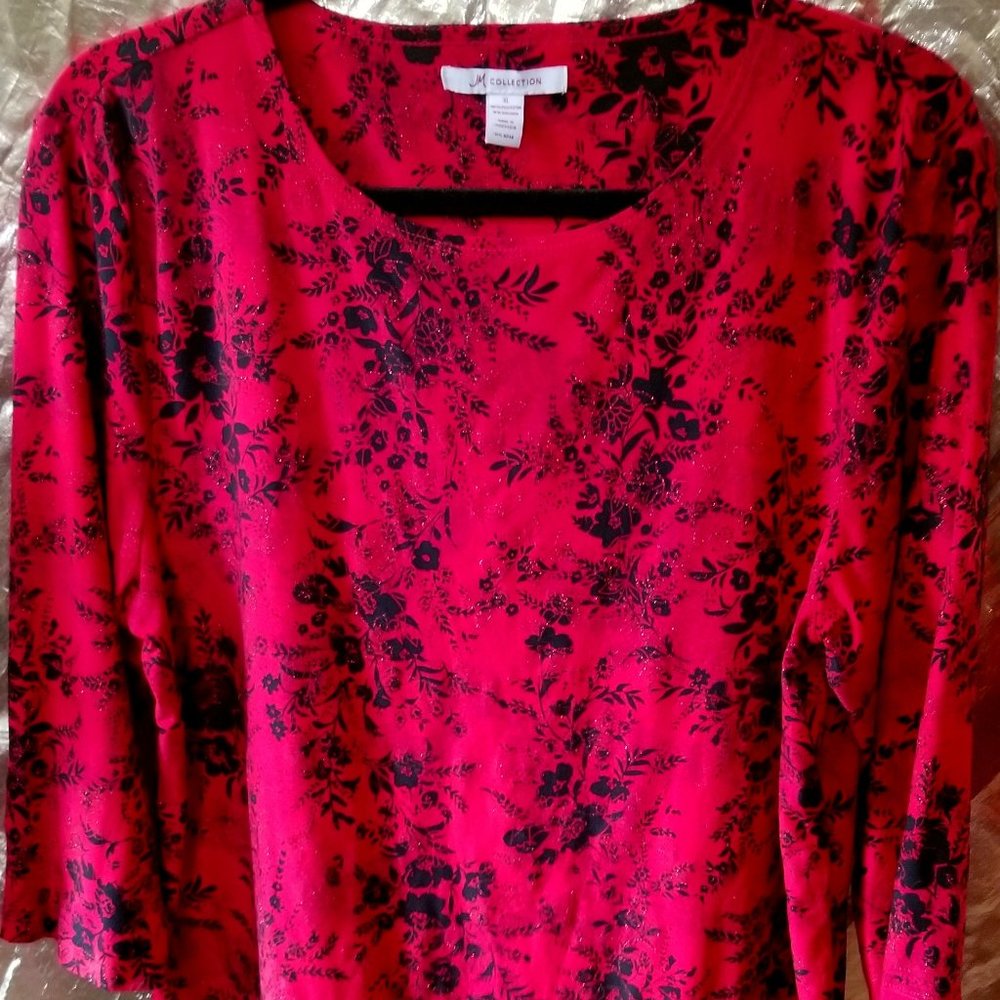 Beautiful Red & Black XL blouse